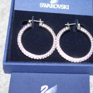 Swarovski Crystal Hoop Henna Pierced Earrings 1019082  MIB W/COA